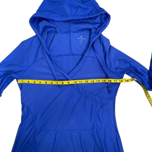 Athleta Wick It Wader Swim Cover Up Hooded Dress Size M Royal Blue - Picture 9 of 11
